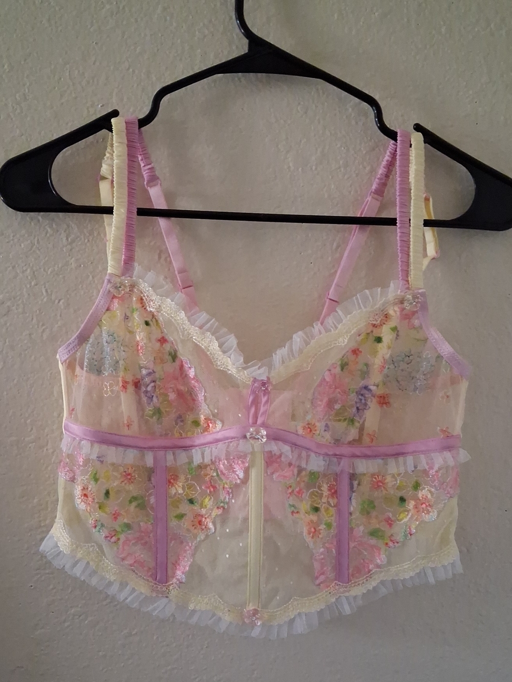 For Love And Lemons Floral Frenzy Embroidered Colorful Bustier Top - Picture 3 of 6